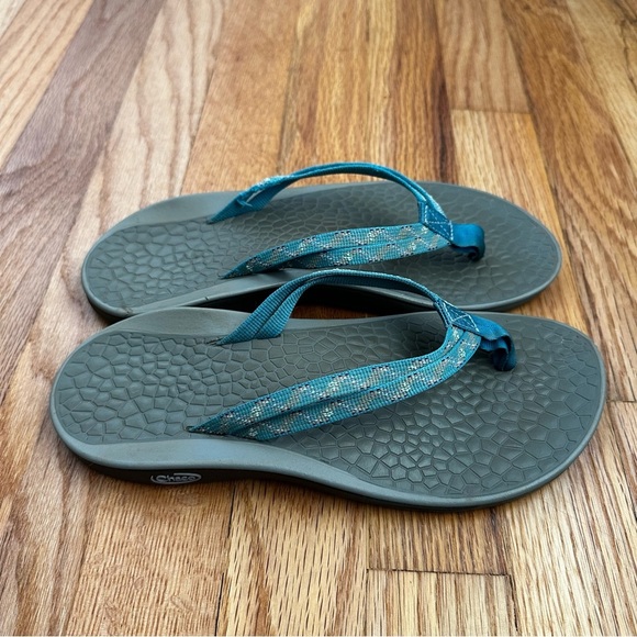 Chaco Flip Flops Blue Grey Women’s Size 7 - Picture 9 of 9